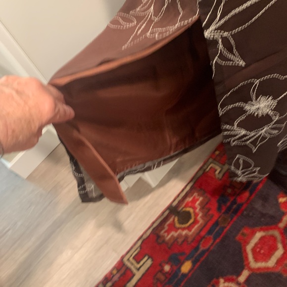 GREAT EMBROIDERED BROWN MAXI DRESS-9/10-firm price - Picture 6 of 8